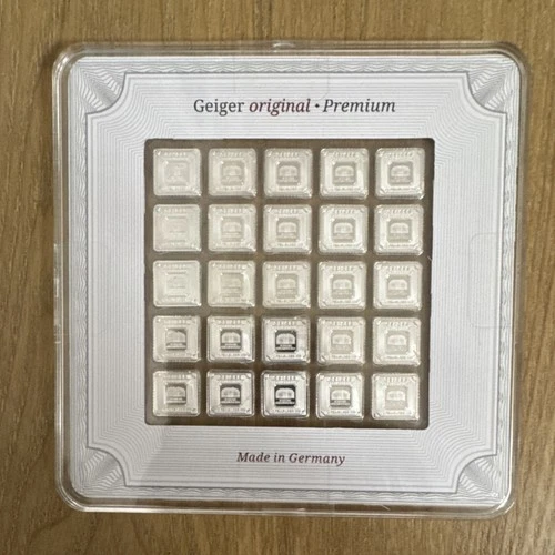 Geiger Edelmetalle 25x1g Silver Bars 0.999 Fine Silver Total 25g