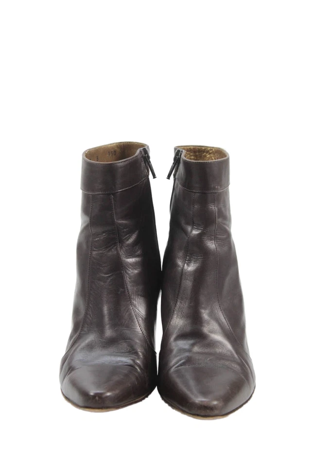 Cole Haan Womens Leather Zip Up Ankle Boots Chocolate Brown Size 9 B - Image 2 of 4