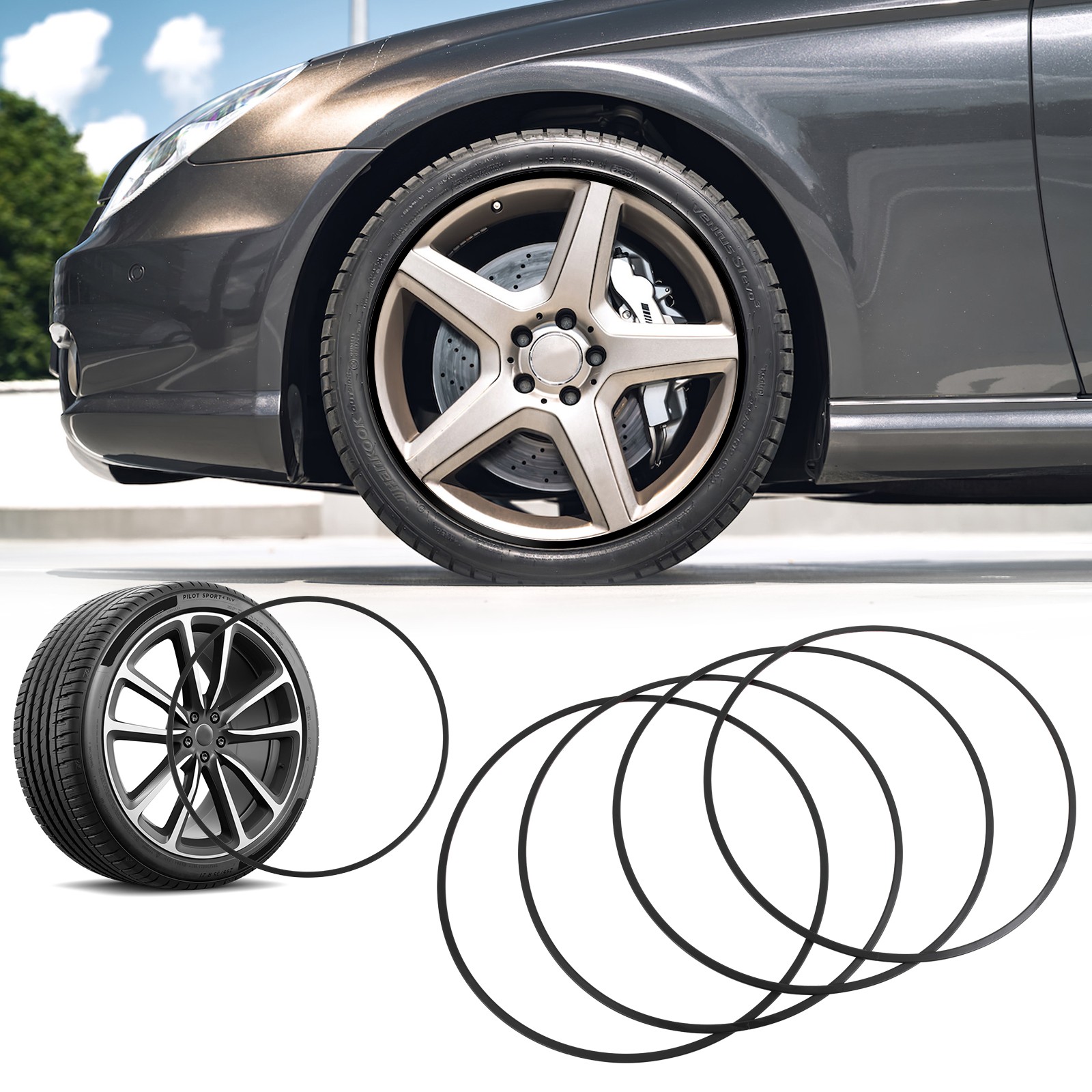 For Lamborghini Urus 4PCS Wheel Rim Edge Protector Ring Guard Aluminum Alloy