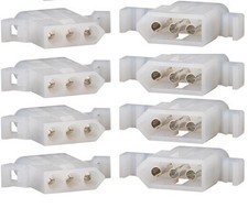 Molex Connector Lot, 4 Matched Sets, 3-Circuits w/18-24 AWG .062" Pins, Mou...