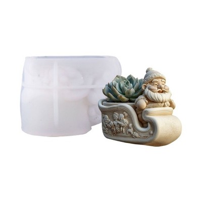 Festive Silicone Planter Mould Santa Designs Resin Casting and Craft Supplies