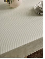 NEXT NATURAL STRIPES Wipe Clean Tablecloth, RECTANGULAR ROUND, 100% COTTON