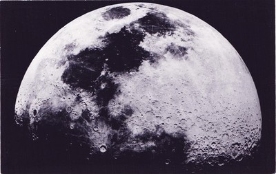 EARTH'S MOON CLOSE-UP real photo postcard rppc lick observatory lunar surface