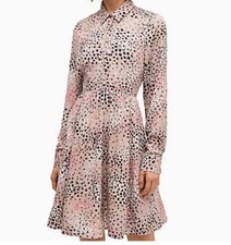 KATE SPADE  Soiree Dot Shirt dress sz 6 taupe 