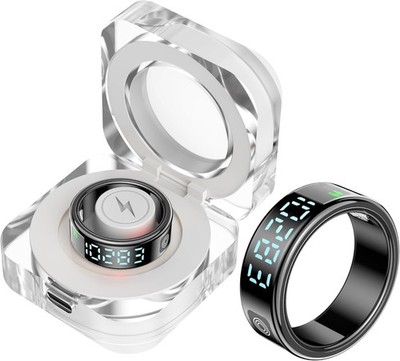 Größe 9 Smart Ring mit Display Fitnesstracker Pulsmesser Schlaf Track