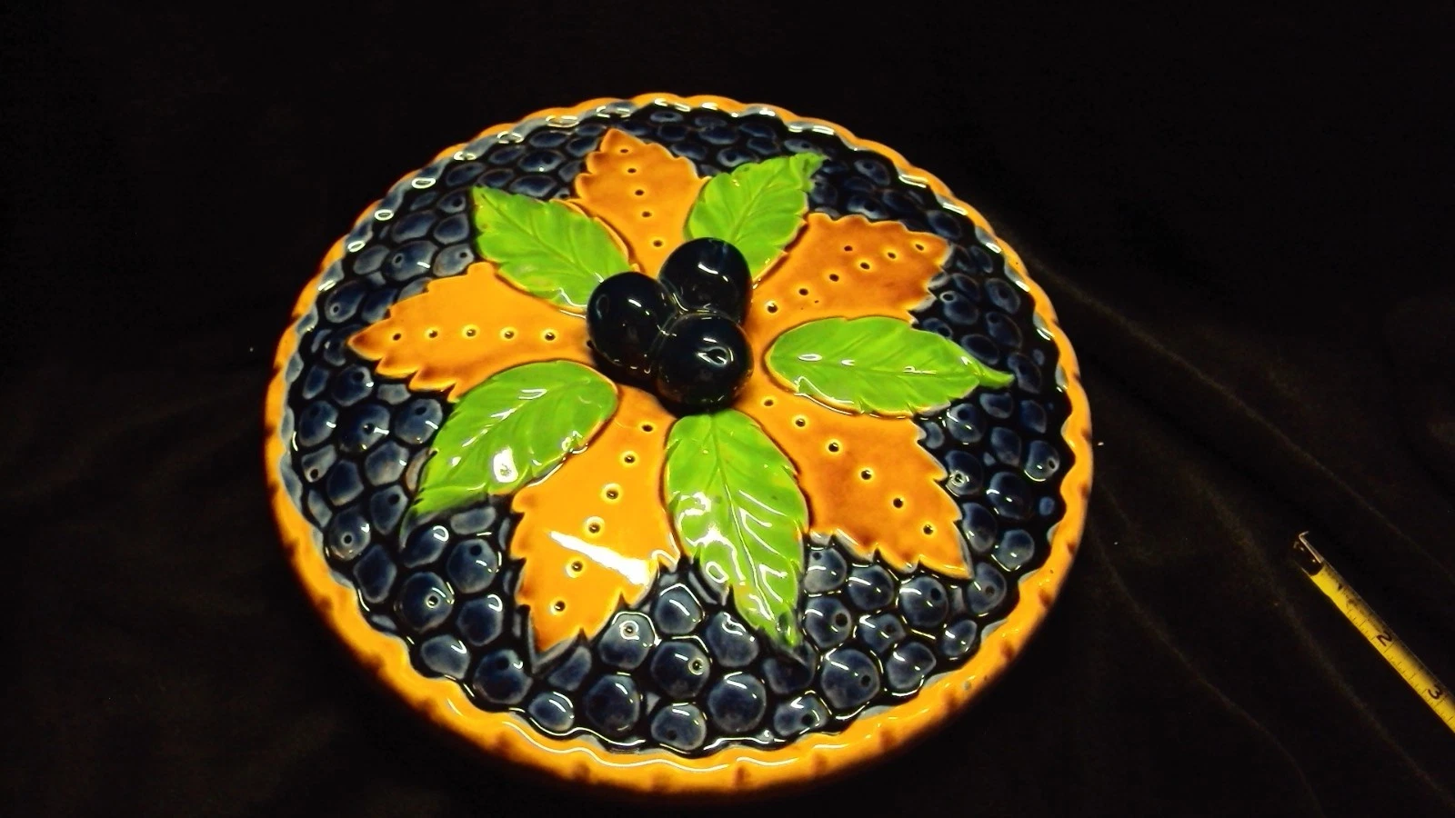 Vintage Covered Blueberry Pie Plate Ceramic Covered Pie Plate Serving Dish Japan