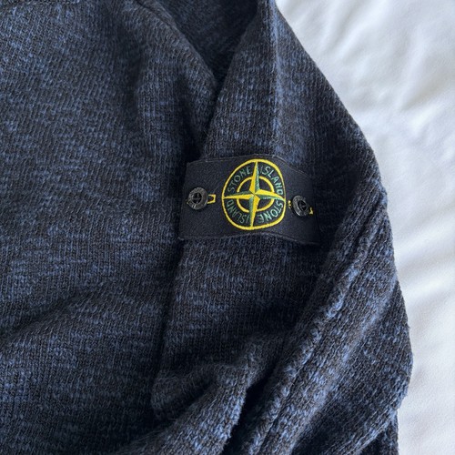Maglione Stone Island lana vergine cotone melange blu navy uomo grande AUTENTICO - Foto 4 di 11