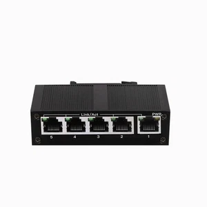 Industrial 100M Gigabit 5 Port PoE Interrupteur de liaisons montantes Non géré Din Rail POE Commutateur