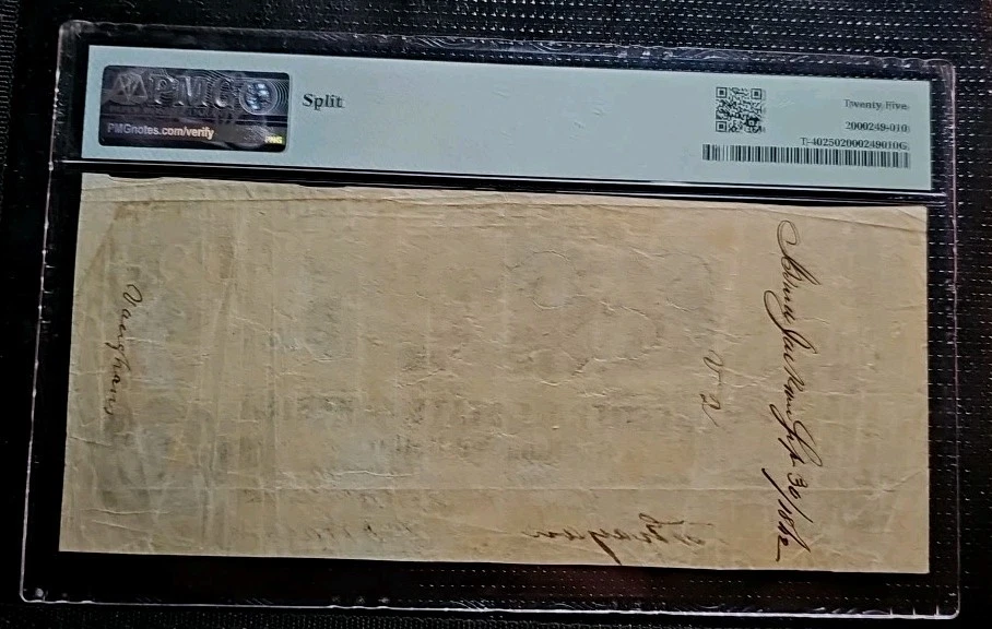 1862 $100 CSA T-40 Train PMG 25 VF Issued Jackson MS Sept 30 1862 Civil War Note - Image 2 of 2