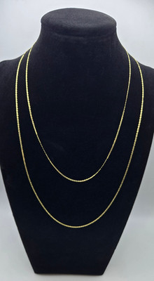 NEW 10k Yellow Gold VALENTINO link 1.4mm Necklaces, 18''-24'', Italy