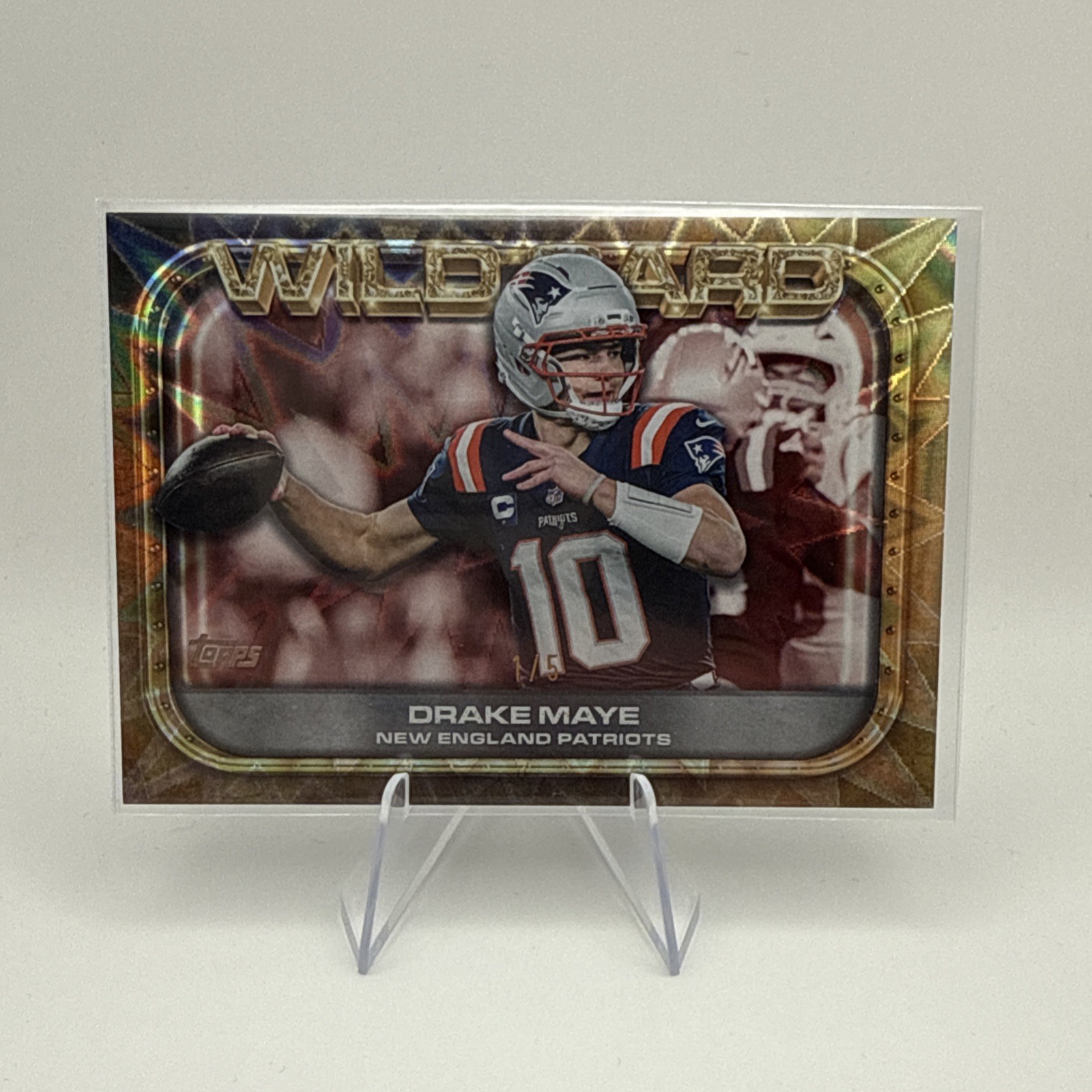 2026 Topps Flagship Drake Maye Wild Card Red /5 WC-26 Patriots 1/5