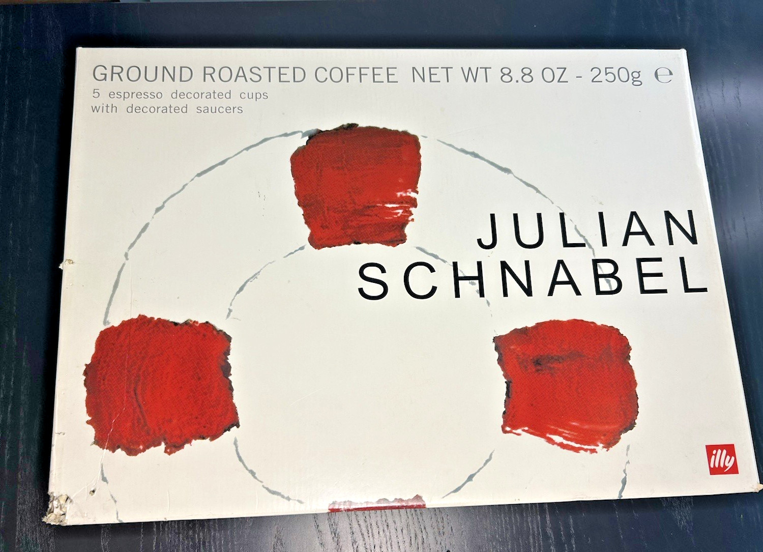 Illy Art Collection JULIAN SCHNABEL 2005 “Chuck” Weekday Cups & Saucers Set NEW