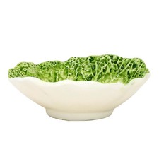 Ceramic Decorative Plate Green Cabbage Shaped Dish Treats Serving Tray Novelty