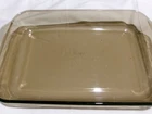 Vintage Pyrex #233-R Amber Brown Glass Casserole Dish 13”x 9”x 2” Two Handles