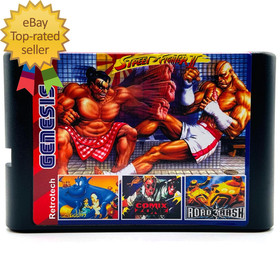 196 in 1 Multi Game Cartridge for Sega Genesis Console - Black