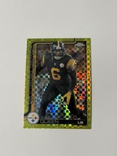 2025 Topps Chrome #260 Patrick Queen Lime Green X-Fractor Pittsburgh Steelers