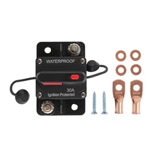 30A Amp Circuit Breaker Audio Fuse 12V- 48V DC Car Boat Manual Reset Switch New