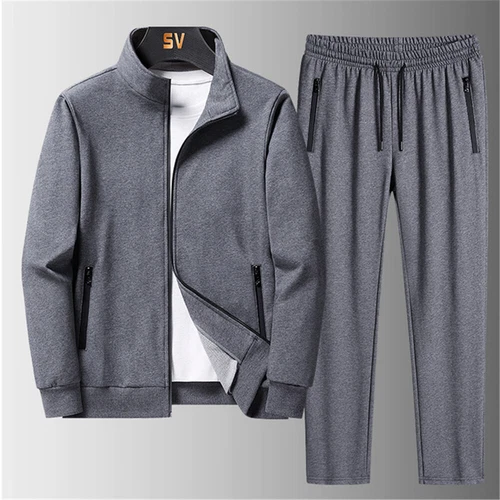 Herren Trainingsanzug 2 Teiler Freizeit Hose Jacke Oversize Jogginganzug Leicht Set - Bild 1 von 14