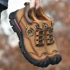 Scarpe da trekking outdoor uomo pelle sneakers sportive viaggio casual tempo libero passeggio 
