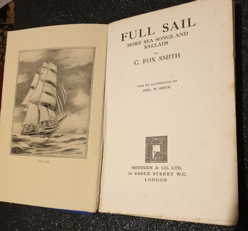 Full Sail By C. Fox Smith ~ Rare 1926 First Edition ~Illustrated ~ Methuen - Picture 10 of 14