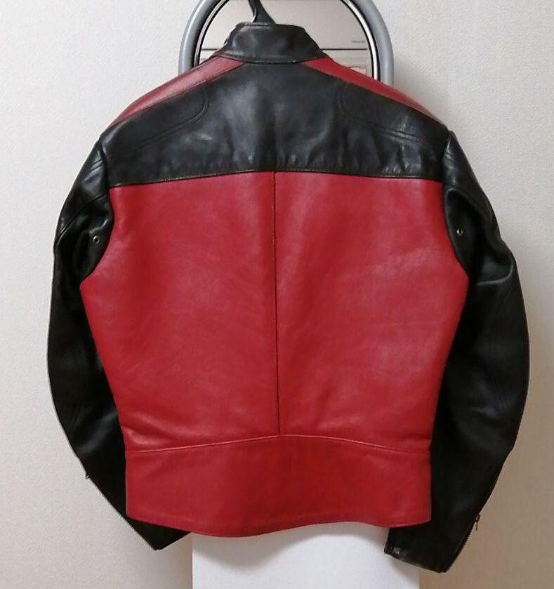 VANSON Motorcycle Riders Leather Jacket Black/Red Size 36 VANSON Motorcycle Riders Leather Jacket Black/Red Size 36