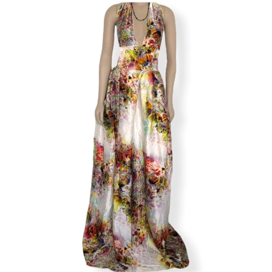 Floral print self tie hotsell maxi dress
