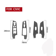 For Honda Civic 8th 2006-2011 4pcs Carbon Fiber Window Switch Panel Trim Cover For Honda Civic 8th 2006-2011 4pcs Carbon Fiber Window Switch Panel Trim Cover