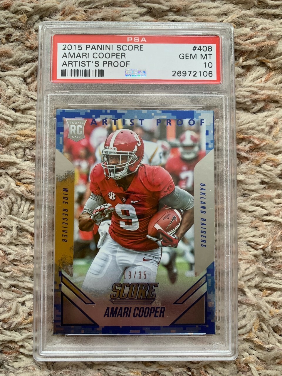 Amari Cooper Panini Score #408 Artists Proof