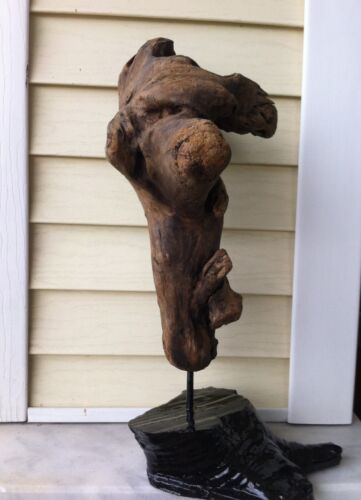 Scultura rustica in legno alla deriva, arte in legno naturale, scultura in legno unica, regalo per mamma - Foto 2 di 12