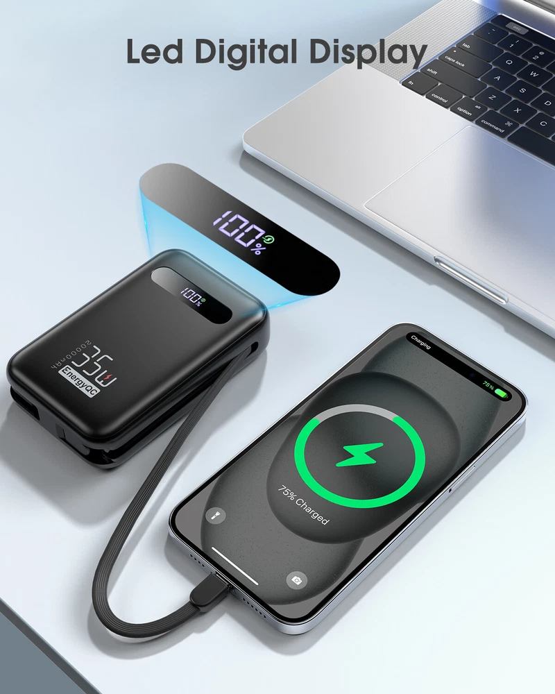 20000mAh 35W PD Fast Charging Power Bank for iPhone QC 4.0 Portable