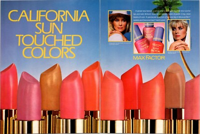 Max Factor Original Vintage Print Ad California Sun Touched Colors