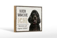 Holzschild Spruch 18X12 Cm Pudel Hier Wache Eigene Gefahr Deko Schild
