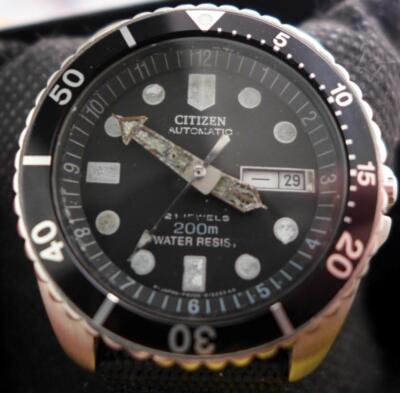 Sporty, Larger 41mm Black Citizen Divers Day/ Date Men's 4-824164
