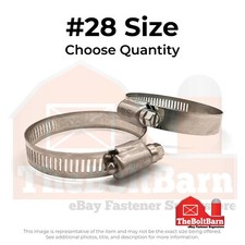 28 Worm Gear Hose Clamps w/ 5/16" Slotted Screw Stainless Choose Qty