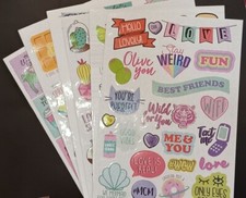 Amazing Lot of Fun Stickers Over 100 Stickers Candy, Hearts, Cactus, Food Photos