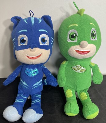 PJ Masks 12  Plush Lot Of 2 Frogbox CATBOY GECKO GREEN BLUE 2017 Stuffed Toy