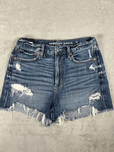 American Eagle Shorts Damen Größe 6 Denim 90er Boyfriend kurz roher Saum abgenutzt