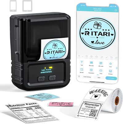 Phomemo Bluetooth Etikettendrucker, Mini-Etikettendrucker für Barcodes, QR-Codes