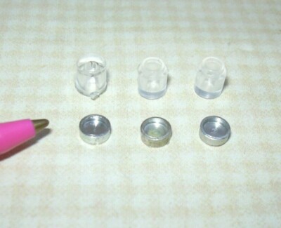 Miniature Farrow Plastic Baby Food Jars, SMALL Set of 3 w/Lids: DOLLHOUSE 1:12