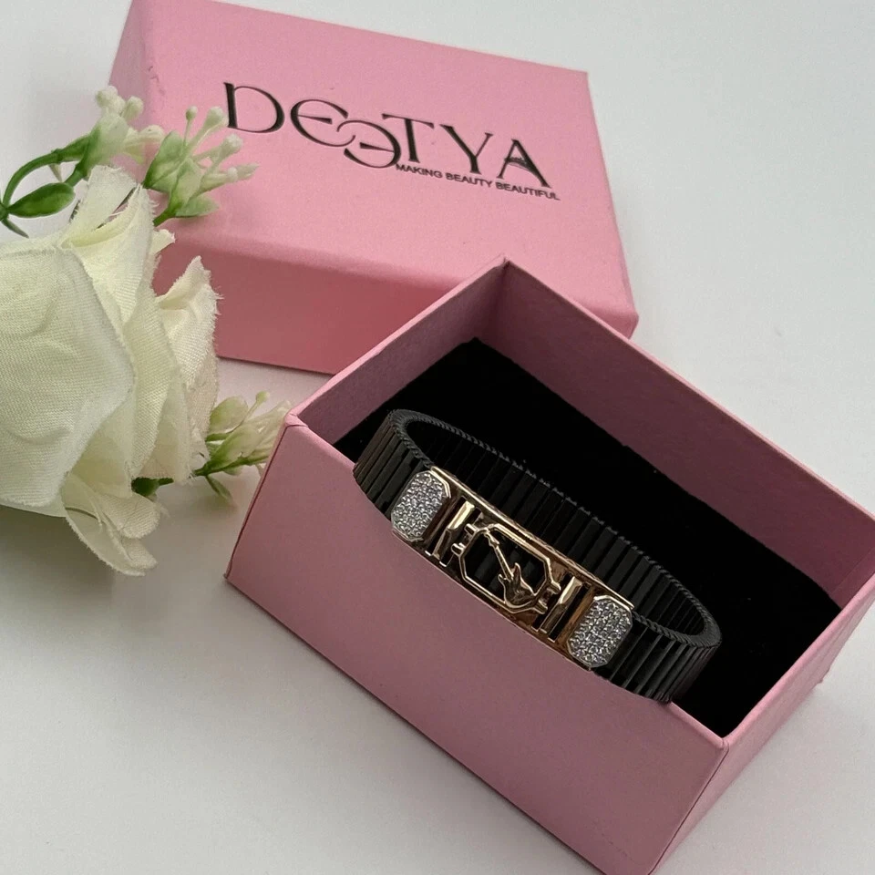 3CT Lab Created Diamond Adjustable Men's Bracelet 14K Rose Gold Finish - Image 4 of 4