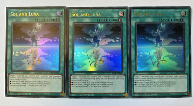 3 x RA02-DE068 Sol und Luna Ultra Rare 1. Auflage YuGiOh Playset