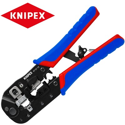 Knipex 97 51 13 Crimpzange für RJ45 Westernstecker - Schnitte - Streifen - Crimps 
