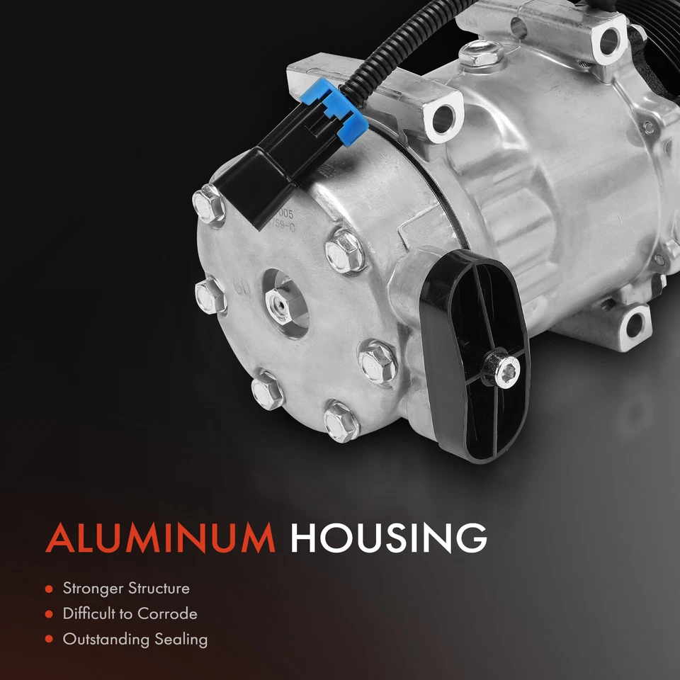 Compressor AC com 8 ranhuras para Kenworth C500 K100E K270 K370 T600A W900 SD7H16 - Imagem 3 de 4