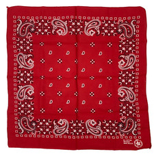 Vintage 13960 Western Paisley Squares Red Scarf Bandana 20.5" x 21" Made in USA