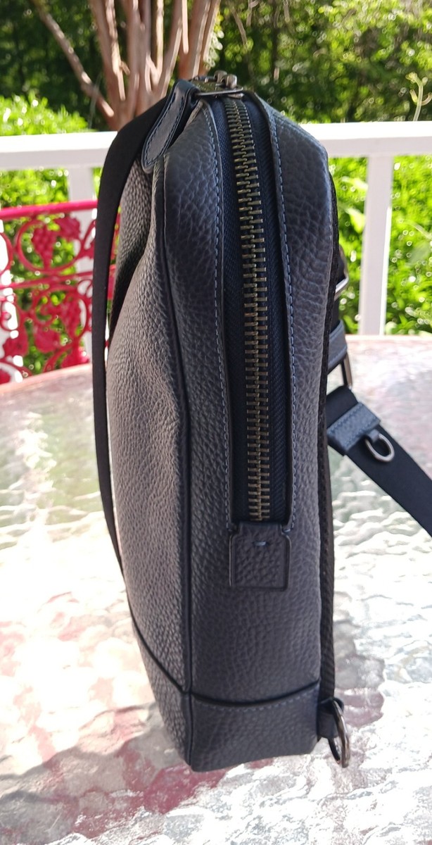 Coach SMALL C4133 Turner Pack Mini Navy Blue Leather Zip Top  display picture 1