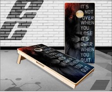 Lion Motivational Cornhole Boards Bean Bag Toss Game