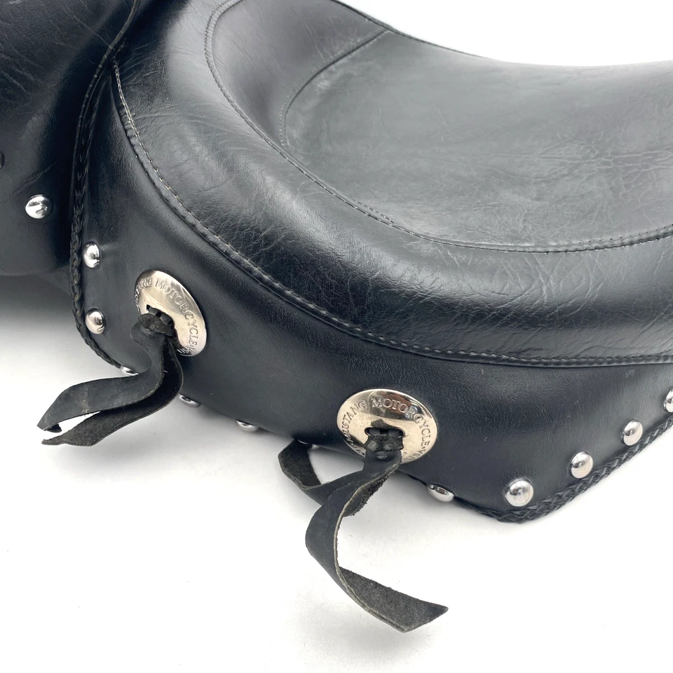Mustang 75680 Studded Wide Touring 2Up Rider Passenger Seat 91-95 Harley FXD - Image 4 of 4