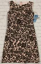 Sheath Dress NINE WEST  Size 2 Sleeveless Floral Print Zipper Back Stretch NWT