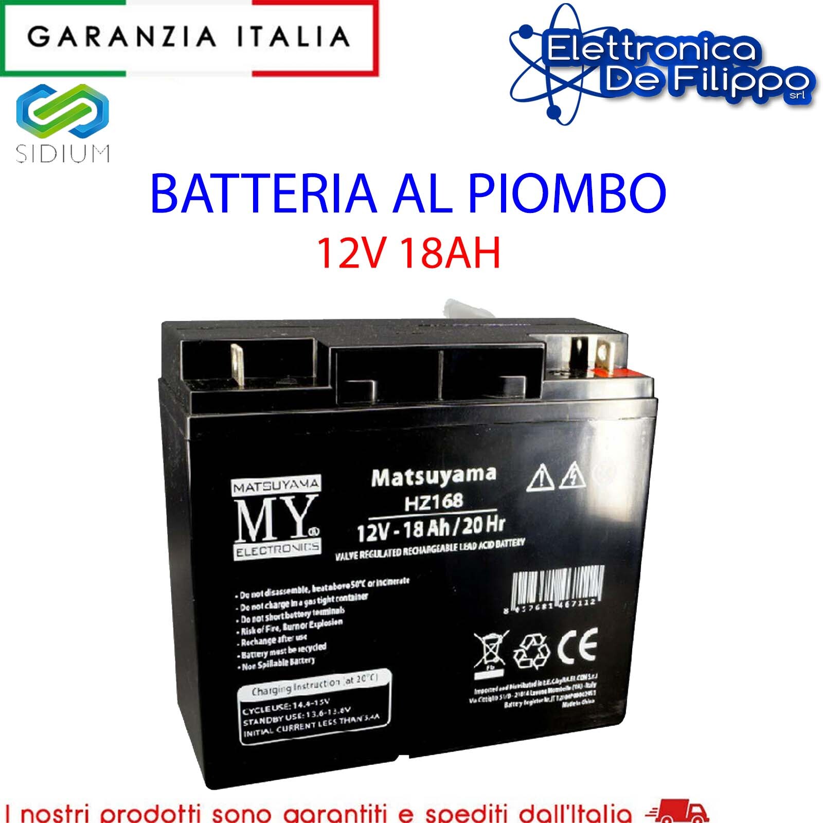 Batteria 12V 18Ah per Protezione Domestica | UPS e Allarme Sicuro
