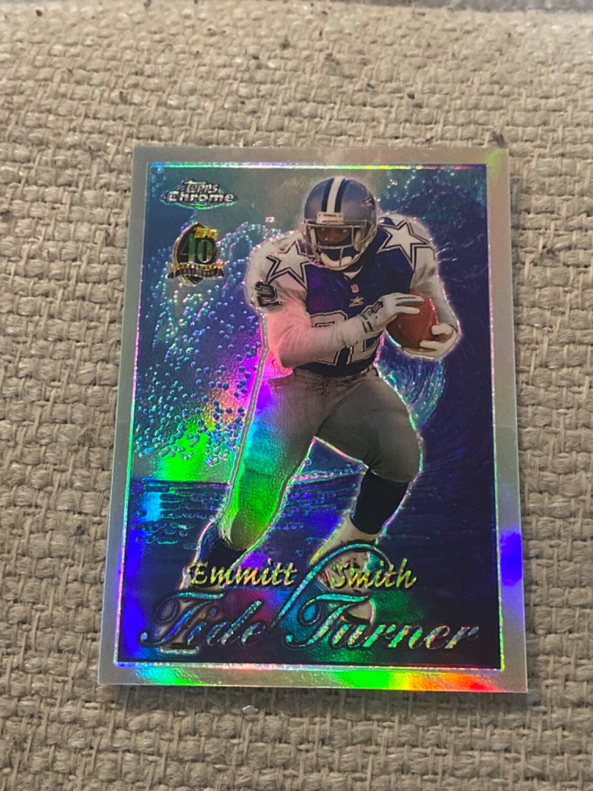 Emmitt Smith 1996 topps chrome tide Turner refractor  cowboys